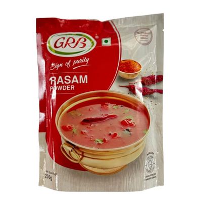 GRB Rasam Powder 200G Sign of Purity, Traditionally Ground Masala, Product of India Pack of 1