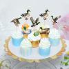 24PCS Duck Cupcake Toppers Yellow Duck Birthday Party Baby Shower Theme Decorations Party Supplies for Baby Boy Girl Birthday Duck Theme Party Cake Decorations Birthday Party Supplies green view 2