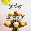 24PCS Duck Cupcake Toppers Yellow Duck Birthday Party Baby Shower Theme Decorations Party Supplies for Baby Boy Girl Birthday Duck Theme Party Cake Decorations Birthday Party Supplies green view 4