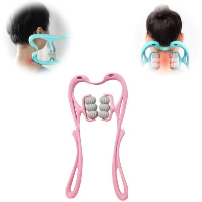 6 Wheel Pressure Point Neck Massager,Neck Handheld Massager with 6 Balls Massage Point,Neck and Shoulder Hand Massager with 6 Ball Massage Points