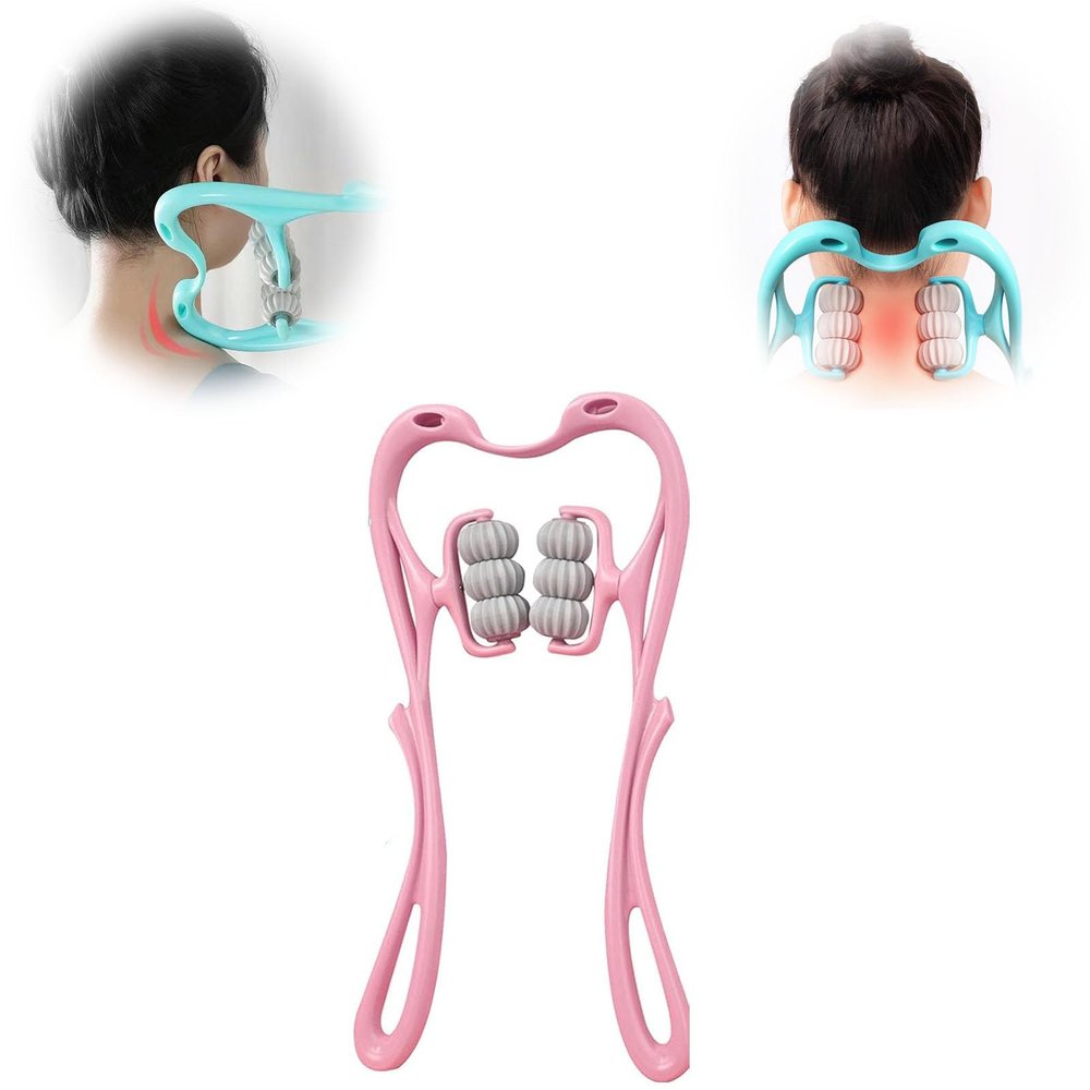 6 Wheel Pressure Point Neck Massager,Neck Handheld Massager with 6 Balls Massage Point,Neck and Shoulder Hand Massager with 6 Ball Massage Points