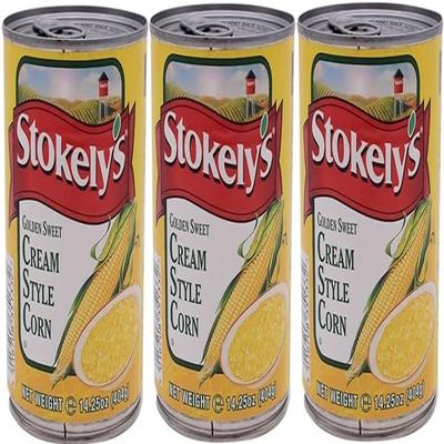3 packs of Stokelys Cream Style Corn in Tin 404g (3 Cans)