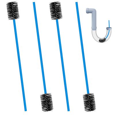 4pcs Flexible Drain Brushes, 16 inch Nylon Flexible Tube Brushes with Soft Brush Head for Condensate Traps Dirt Clean