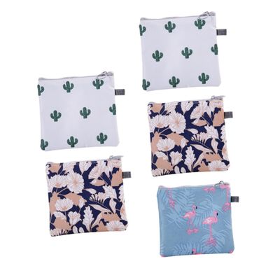 Anneome 5pcs Sanitary Towel Holder Small Period Bag Adorable Lipstick Storage Bags Portable Nappy