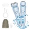 AOGOE Lady Shavers for Women 2-in-1, Waterproof Bikini Trimmer Woman, Nose Trimmer Rechargeable, Pubic Hair Trimmer for Women Wet and Dry, Painless Electric Foil Shaver for Face Underarm Legs Body view 1