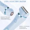 AOGOE Lady Shavers for Women 2-in-1, Waterproof Bikini Trimmer Woman, Nose Trimmer Rechargeable, Pubic Hair Trimmer for Women Wet and Dry, Painless Electric Foil Shaver for Face Underarm Legs Body view 3