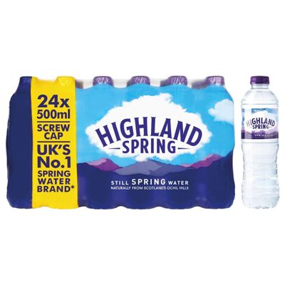 Hiighland Spring Natural Mineral Water 500ml x 24 | Pure and Refreshing Hydration | Perfect for On-the-Go | Naturally Balanced pH | Perfect for Home, Office, and Gym | Crisp and Clean Taste