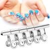 5Pcs Nail Extension Clips,Stainless Curve C Nail Curvature Pinching Clips,Multi-functional Nail Art Accessories Metal Finger Nail Extension Tools for Nail Salon Home Kitchen Office view 4