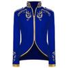 Fowjknww Medieval Clothing Men's Gold Embroidered Fashion Blazer Halloween Carnival Fancy Dress Retro Victorian Cosplay Jacket Gothic Steampunk Outfits Leisure Suit Coat, blue, 3XL view 1