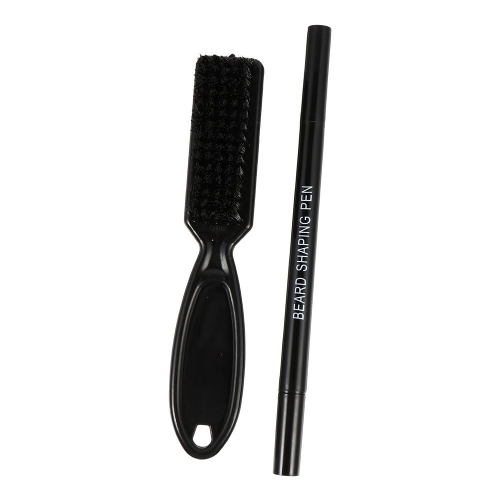 Mikinona 2pcs Beard Filler Pen Brush Mustache Pencil for Men Styling Tool Beard Brush Small Compact Confidence Boost