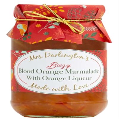 Mrs Darlington's Boozy Blood Orange Marmalade with Orange Liqueur - 340g