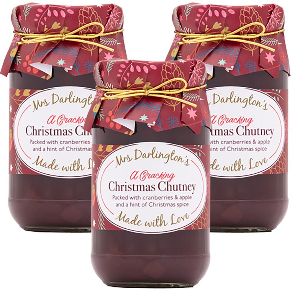 Mrs Darlingtons Christmas Chutney - Gold Tie - 312g - Pack of 3