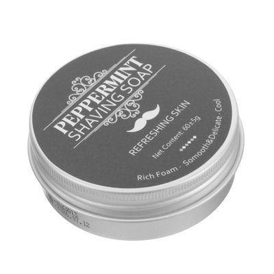 Gogogmee Men's Peppermint Shaving Soap for Beard Grooming Moisturizing Shave Soap for Smooth Wet Shaving Suitable for Travel and Home Use