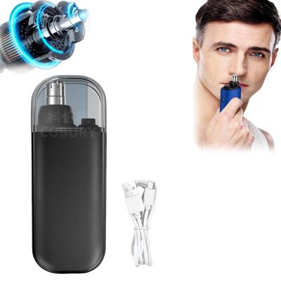 Pikapipy Nose Hair Trimmer, Pikapipy Nose Trimmer, 2 in 1 Nasal Hair Cutter, Ipx7 Waterproof Electric Portable Nose Hair Trimmer, Rechargeable (Black-1pcs)