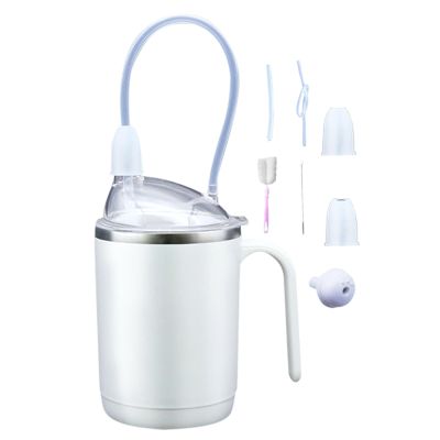 Tianeri Drinking Beaker Cup for Disabled Adults - Straw Sip Cups for Adults with Limited Mobility,Adult Sippy Cup with Handle for Maternity Drink Water