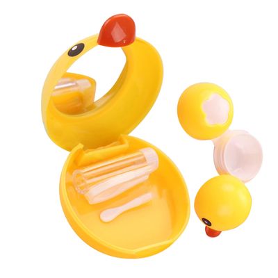 MYSUNBAR Contact Lens Case, Small Contact Lens Companion Box, Cute Care Box, Yellow Duck, multicoloured, Pocket organiser
