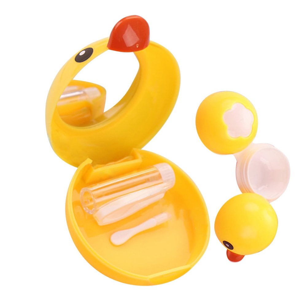 MYSUNBAR Contact Lens Case, Small Contact Lens Companion Box, Cute Care Box, Yellow Duck, multicoloured, Pocket organiser