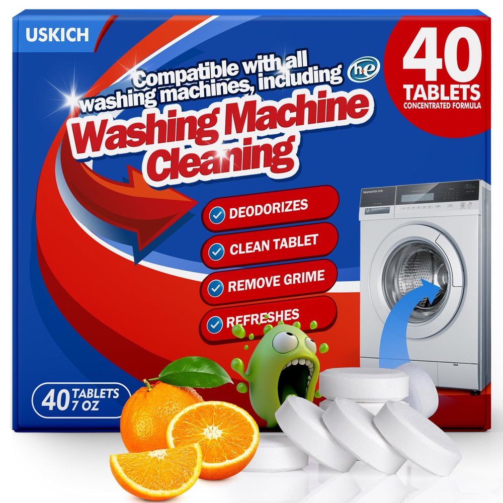 USKICH HE Washing Machine Cleaner for Front Loading and Top Loading Washers