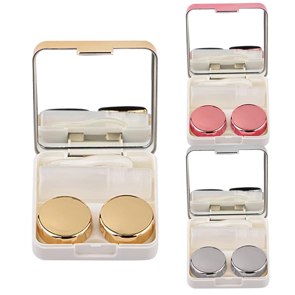 MYSUNBAR 3 Colours Mini Contact Lens, Contact Lens Care Products & Accessories, Cases Holder, Eye Care, Lens Case, multicoloured, Pocket organiser