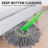 2-in-1 dehydration mop, floor mop for floor cleaning, 360 rotation, adjustable self-wringing mop, washable microfibre pads for cleaning surfaces, wooden floors view 4
