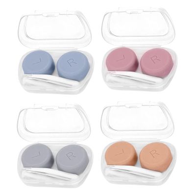 MYSUNBAR Pack of 4 Contact Lens Containers, Portable Contact Lenses Container Box Contact Lenses Accessories Travel Set, multicoloured, Pocket organiser