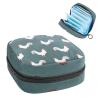 Storage Bag for Sanitary Napkin Pads, Menstrual Cup Pouch, Period Bag Organizer for Feminine Pads Tampons, Black Dots White Rooster Pattern view 1
