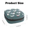Storage Bag for Sanitary Napkin Pads, Menstrual Cup Pouch, Period Bag Organizer for Feminine Pads Tampons, Black Dots White Rooster Pattern view 3