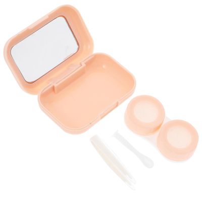 Hoement Cute Contacts Lens Case Removal Tool Travel Lens Holder Case Small Box Mirror for Women Men Boys and Girls