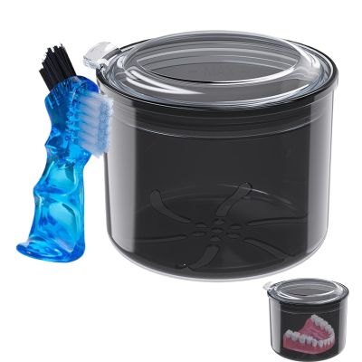 Denture Cleaning Cup, Aligner Cleaning Case, Travel Teeth Aligner Container, Denture Strainer Basket Case, False Teeth Cleaning Container, Denture Holder with Strainer, Cleaning Case