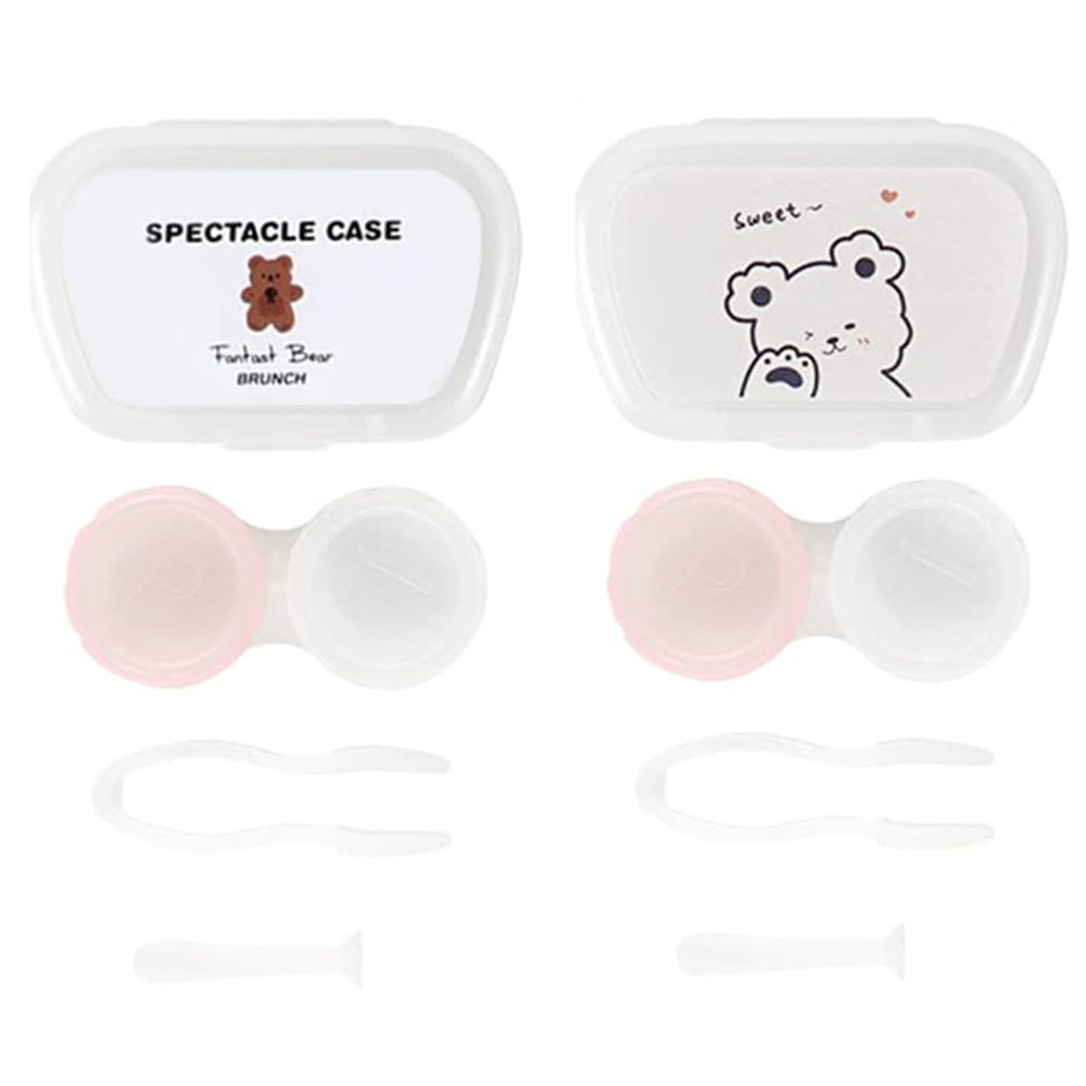 MYSUNBAR 2 Pack Contact Lens Case Contact Lenses Storage Contact Lens Case Fashionable Travel Contact Lenses for Activities, multicoloured, Pocket organiser