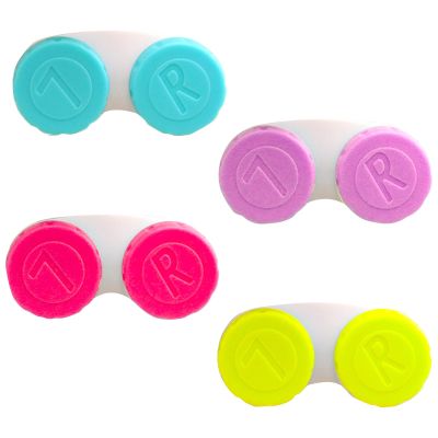 MYSUNBAR Pack of 4 Colourful Contact Lens Case, Contact Lens Container, Glasses Case, Portable, Leak-Proof Travel Contact Lens Case Set, multicoloured, Pocket organiser