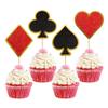 24 PCS Poker Themed Cupcake Toppers Poker Game Chips Player Las Vegas Theme Gambling Cupcake Picks Las Vegas Casino Night Poker Theme Birthday Party Cake Decor Supplies  view 1