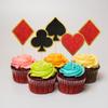 24 PCS Poker Themed Cupcake Toppers Poker Game Chips Player Las Vegas Theme Gambling Cupcake Picks Las Vegas Casino Night Poker Theme Birthday Party Cake Decor Supplies  view 3