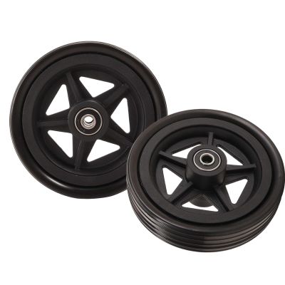 1 Pair of 5inch Sport Wheelchair Wheels, Wheelchair Front Wheel Assembly, Bearing 8mm (5/16"), Solid Tires for Manual Wheelchairs