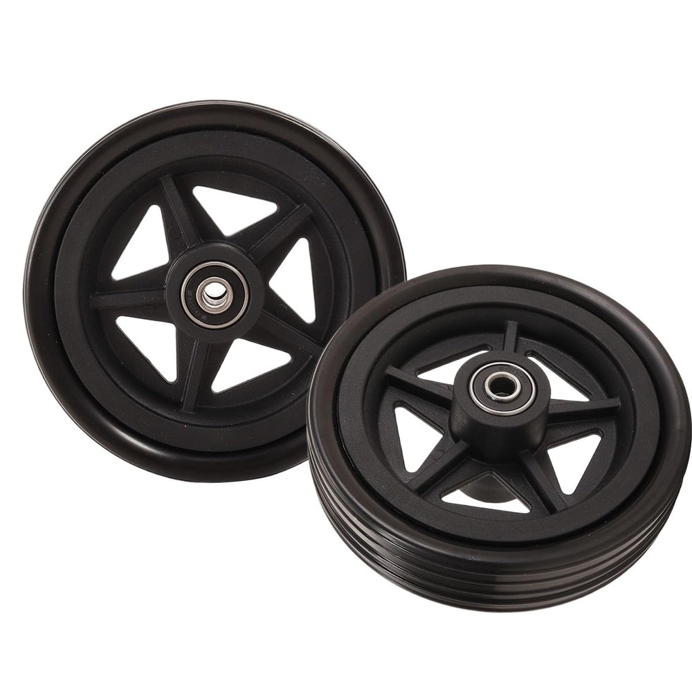 1 Pair of 5inch Sport Wheelchair Wheels, Wheelchair Front Wheel Assembly, Bearing 8mm (5/16"), Solid Tires for Manual Wheelchairs