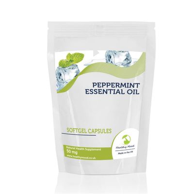 Peppermint 50mg 30 Capsules  Digestive Health & Soothing Relief  Natural Breath Freshener  Non-GMO