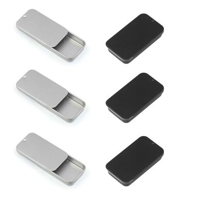 6Pcs Reliable Metal Storage Tin Box Stable Handy Tin Box Lightweight Portable Rectangular Hinged Boxes for Storage Keys, Candy, Coin