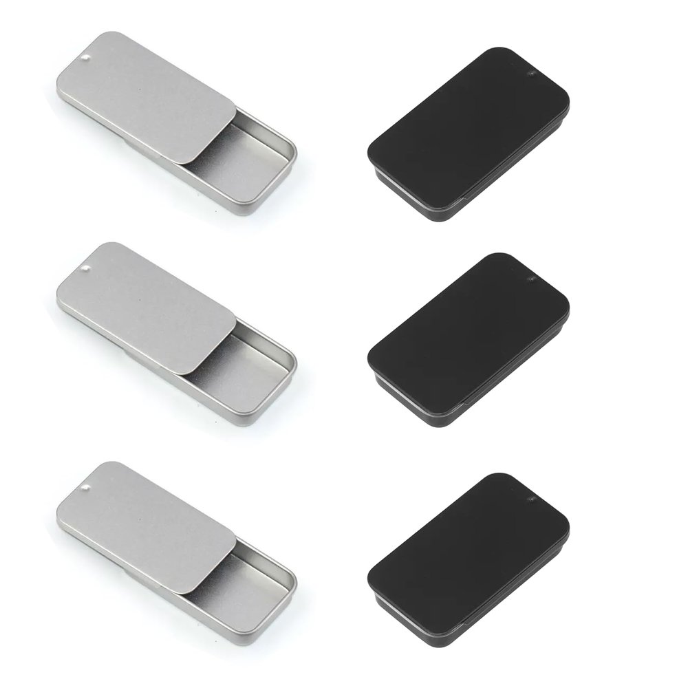 6Pcs Reliable Metal Storage Tin Box Stable Handy Tin Box Lightweight Portable Rectangular Hinged Boxes for Storage Keys, Candy, Coin