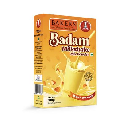 BAKERS Hot & Cold Badam Drink Mix, Almond & Saffron Flavoured Drink Mix - 200 g (Pack Of 3)