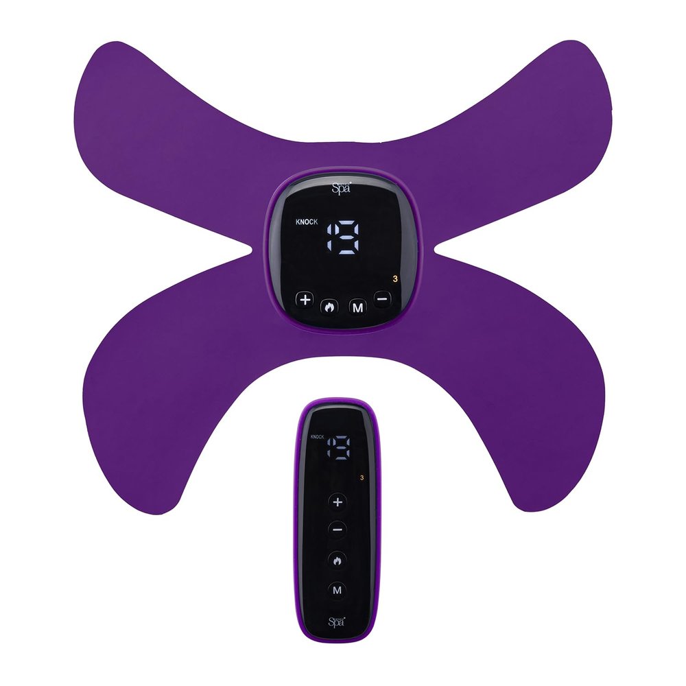 Sensio Spa Wireless EMS & Heat Massager - Muscle Stimulation & Relaxation, 19 Intensity Levels & 6 Modes, Rechargeable, for Legs, Back, Shoulders, Abs Includes Remote Control, Purple