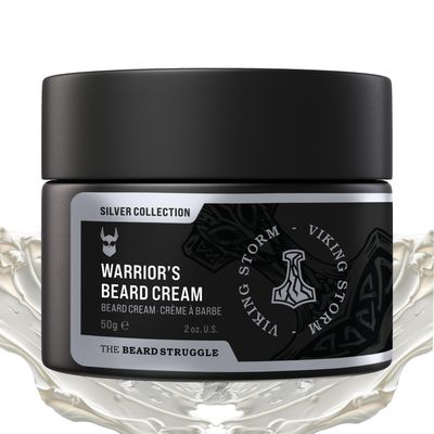 Beard Cream for Men by Beard Struggle -Viking Storm Beard Butter, Moisturizer & Softener for Men - Itch Relief, Hydration with Avocado & Jojoba Oils - Beard, Mustache & Corase Growth Cream, 50g