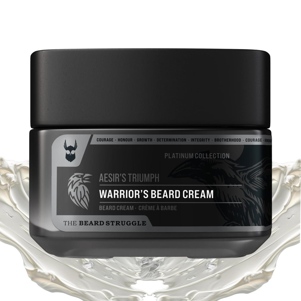 Beard Cream by Beard Struggle-Aesir's Triumph Beard Butter Moisturizer & Softener for Men-Hydrated with Avocado & Jojoba Oils-Beard & Mustache Growth Cream 50g