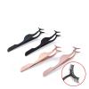 CHFYIJYHM Hair Removal Tweezers 1Pcs Eyelash Tweezers Beauty Makeup Tools Multifunction Stainless Auxiliary False Eyelash Curler Clip Make Up Accessories Tools Tweezers(Schwarz) view 3