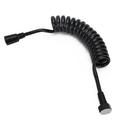 Qukaim Spring Shower Hose Copper Cap Bidet Shower Hose, 2m Flexible Retractable Spring Accessory