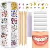 Teeth Jewelry Gems - Attractive Tooth Diys Kit, Crystal Reflective Tooth | Long Lasting Tooth Kit, 12 Styles Reflective Teeth for Halloween Decorations, Tooth Ornament Jewelry Kit view 1