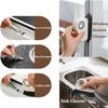 2 in 1 Groove Cleaning Brush, 2PCS Window Track Cleaning Tools, 2024 Multipurpose Hard Bristle Crevice Cleaning Brush with Hidden Scraper, Shutter Door Window Track Kitchen Cleaning Kit (Gray Orange) view 2