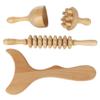 4 Pcs Wooden Maderoterapia Kit with Contouring Board, Muscle Relaxation, Lymphatic Drainage, Wood Cup, Body Massage Sculpting Tools, Wood Massage Tools, Roller Stick, Mushroom Massager view 1
