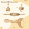 4 Pcs Wooden Maderoterapia Kit with Contouring Board, Muscle Relaxation, Lymphatic Drainage, Wood Cup, Body Massage Sculpting Tools, Wood Massage Tools, Roller Stick, Mushroom Massager view 4