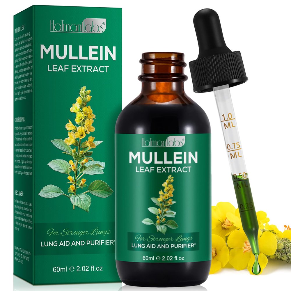 Mullein Drops, Mullein Leaf Extract Herbal Supplements Drops for Fast Absorption
