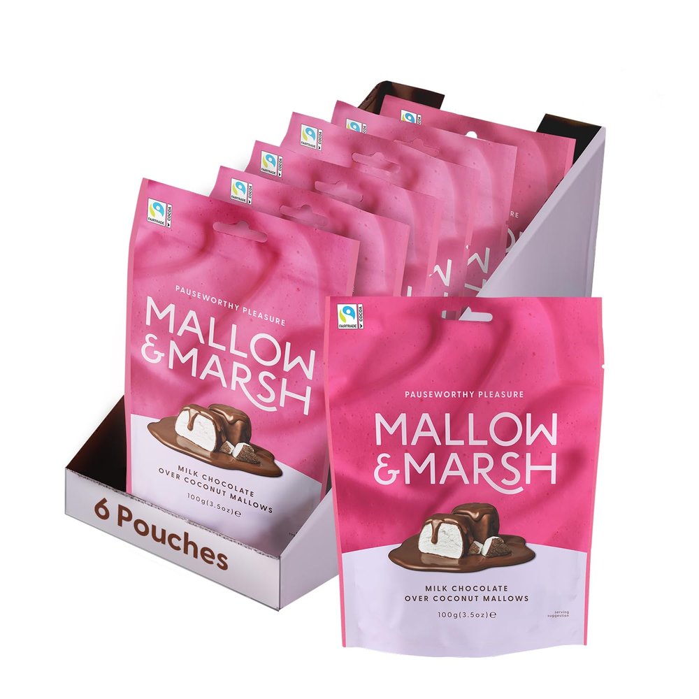 Mallow & Marsh Milk Chocolate over Coconut Marshmallow Sharing Pouch (6 x 100g)
